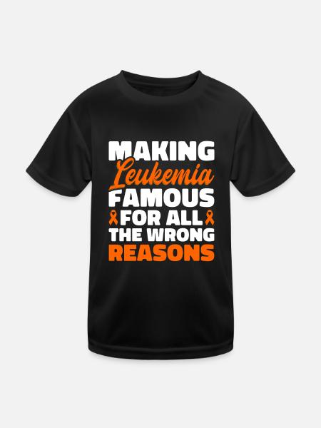 leukemia awareness blood cancer fight - Kids Functional T-Shirt - black - Front
