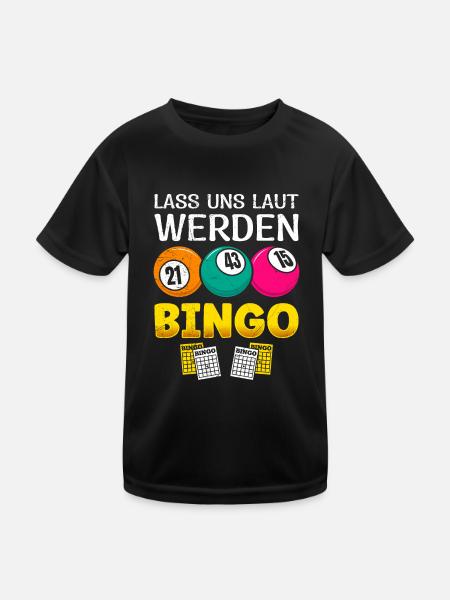 Bingospieler LASS UNS LAUT WERDEN BINGO Lustiges - Kinder Funktions-T-Shirt - Schwarz - Vorne