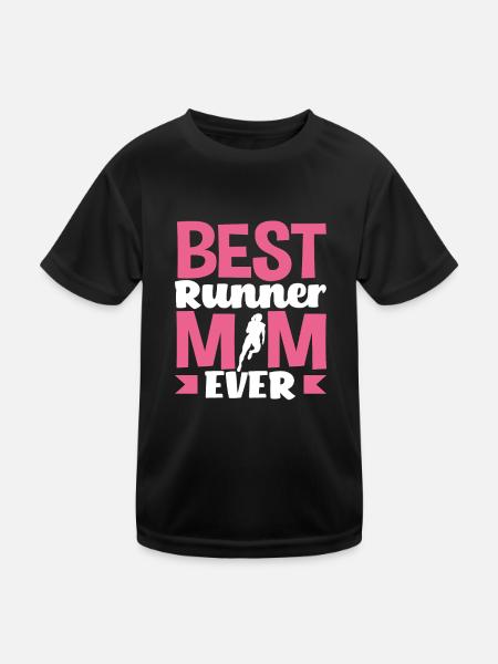 Best Female Runner Mom Ever - Kids Functional T-Shirt - black - Front