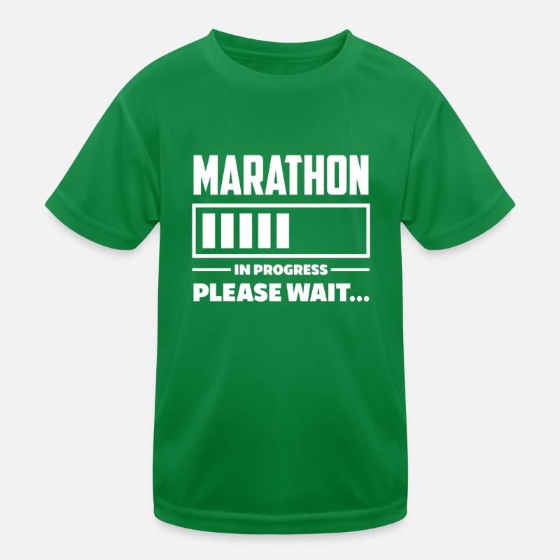 Marathon In Progress Please Wait Lustiges Kinder Funktions-T-Shirt
