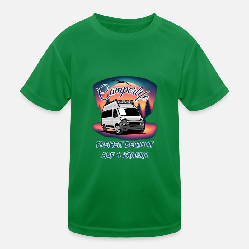 La liberté du camping-car commence sur 4 roues T-shirt sport Enfant