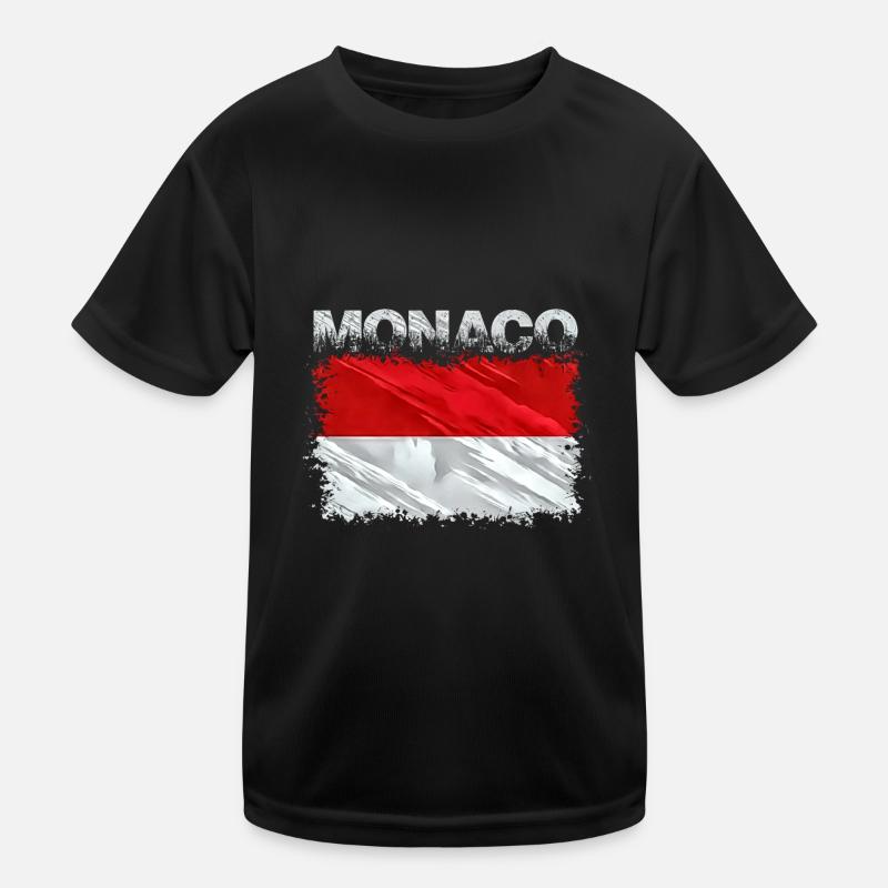 Monaco - Kinder Funktions-T-Shirt - Schwarz