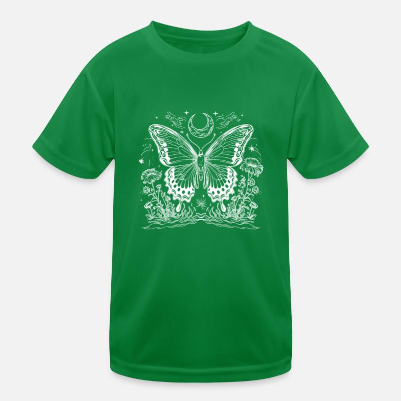 Fairycore Cottagecore Floral Moth Kinder Funktions-T-Shirt