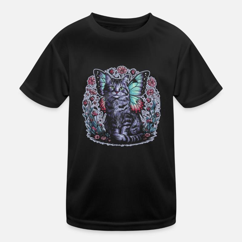 Chat Floral Fairycore T-shirt sport Enfant