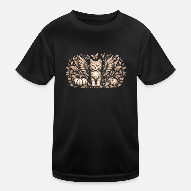 Fairycore Cat Fairies Floral Flower Kids Functional T-Shirt