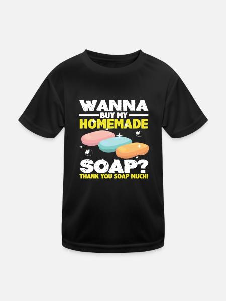 Do you want to buy my homemade soap? - Kids Functional T-Shirt - black - Front