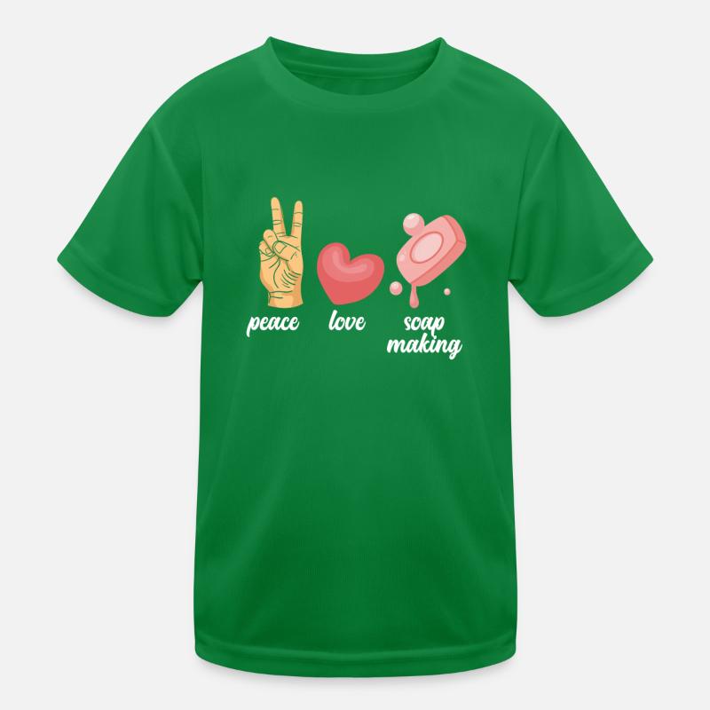 Peace Love Soap Making Kids Functional T-Shirt