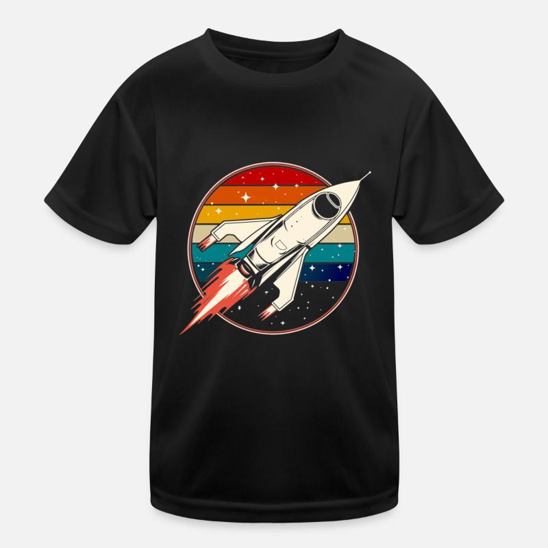 Rétro fusée vaisseau spatial Vintage T-shirt sport Enfant