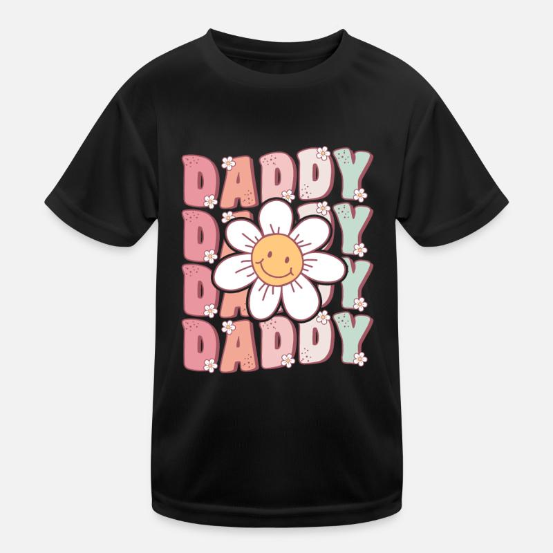 Cute Groovy Daddy Retro Daisy Flower Kids Functional T-Shirt