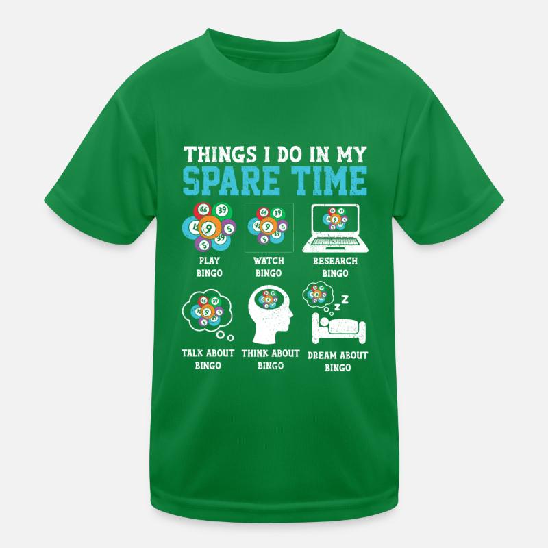 Ce que je fais pendant mon temps libre Bingo Jeux d’argent amusants T-shirt sport Enfant