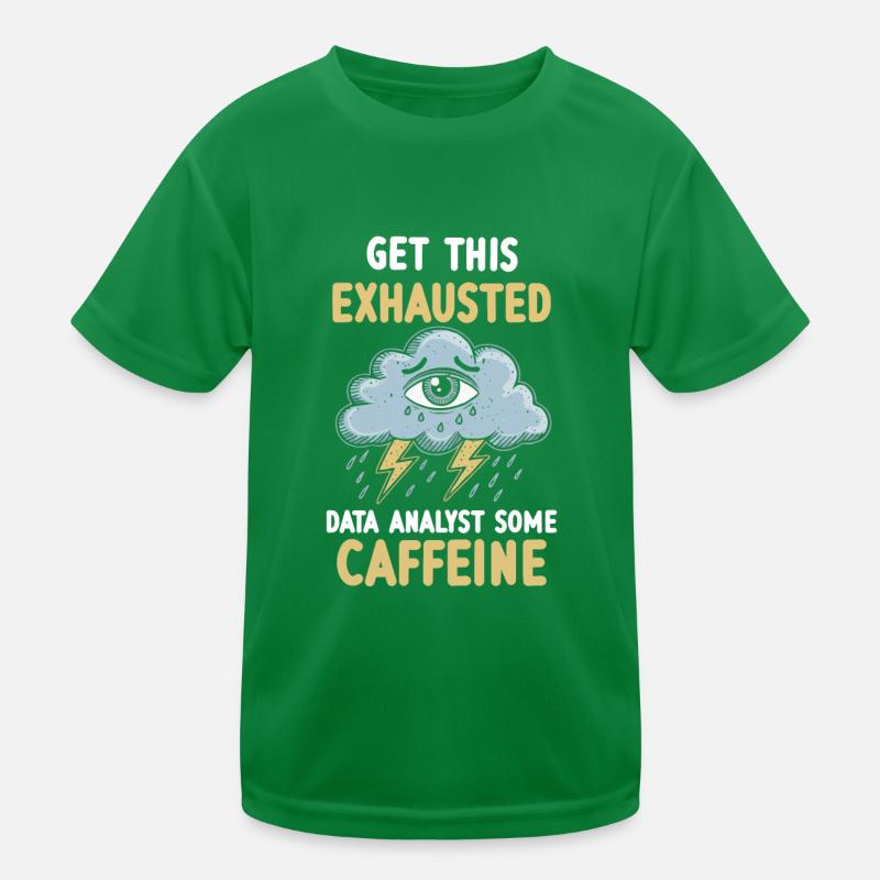 Exhaustion Burnout Overworked Data Analyst Kids Functional T-Shirt
