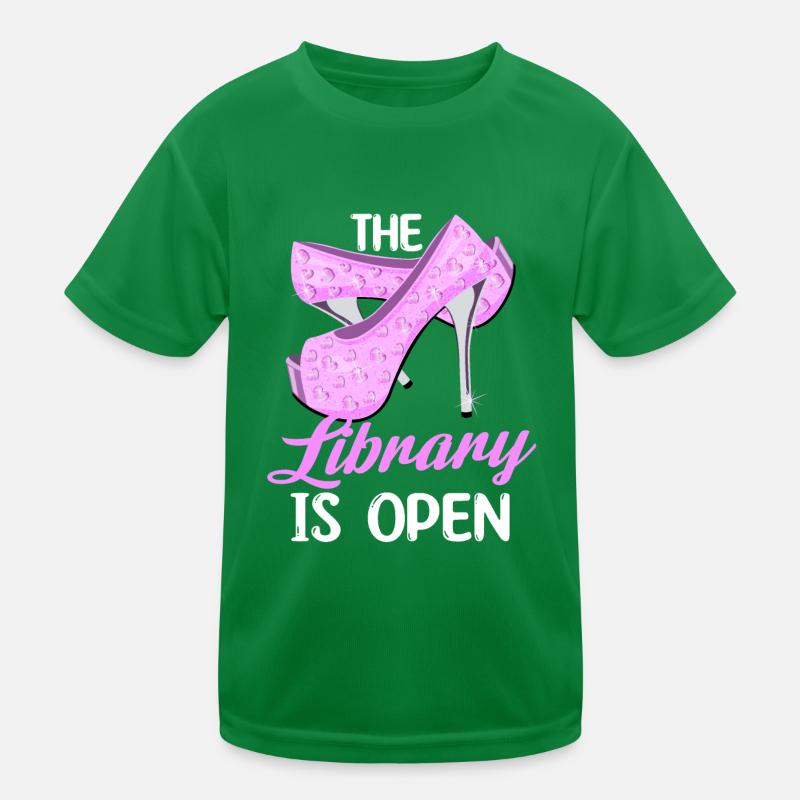 the library is open Design for a joke enthusiast Kids Functional T-Shirt
