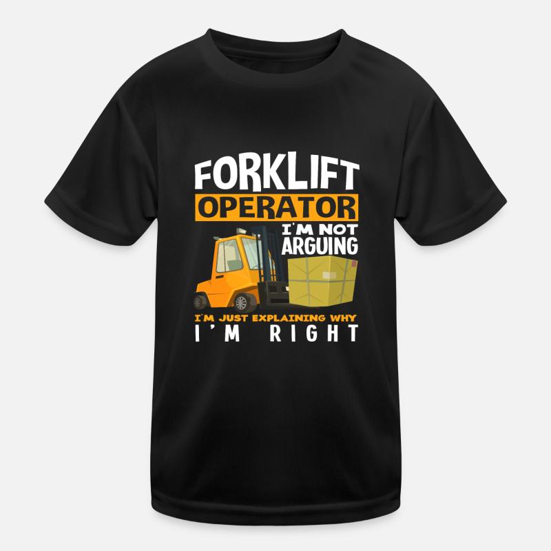 Forklift driver I don't argue I explain Kids Functional T-Shirt