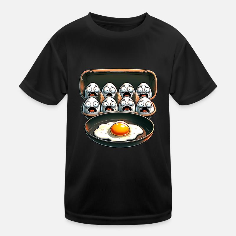 Funny Egg Pun Cool Fried Egg Kids Functional T-Shirt