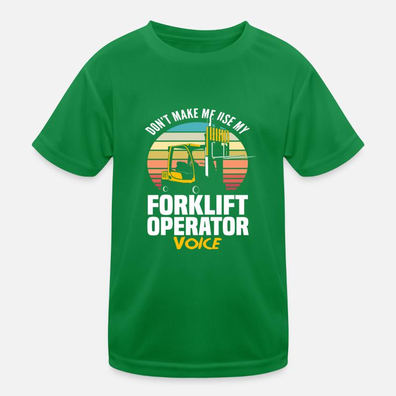 Forklift Driver Voice Retro Kids Functional T-Shirt