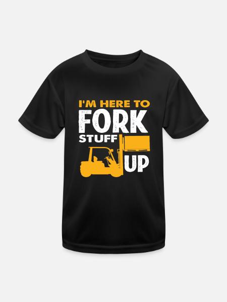 Ich Bin Hier Um Sachen Hochzustapeln - Kinder Funktions-T-Shirt - Schwarz - Vorne