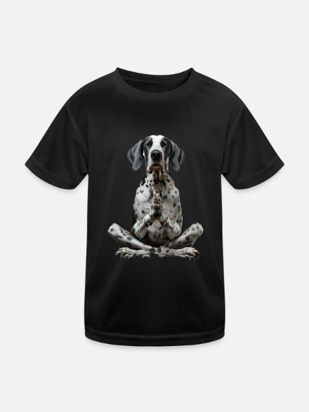 Deutsche Dogge - Kinder Funktions-T-Shirt - Schwarz - Vorne