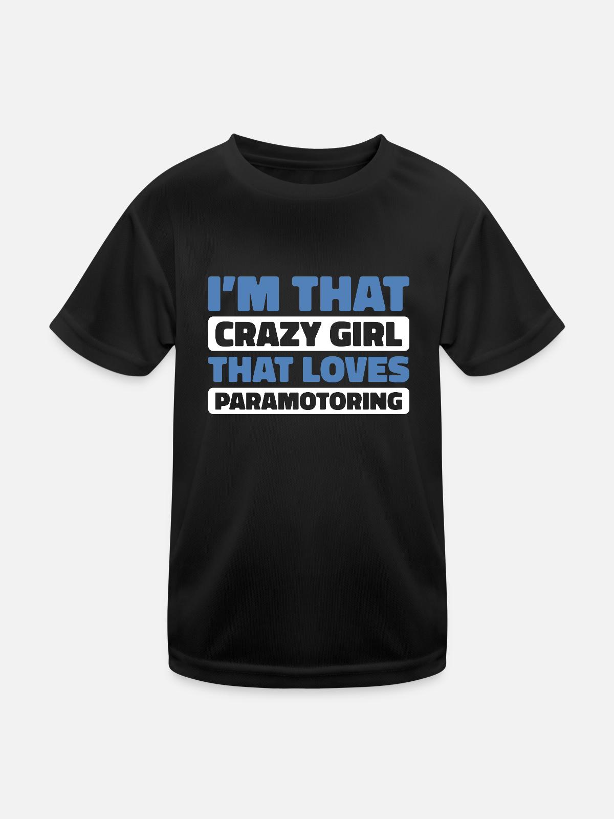 Paramotor paragliding - Kids Functional T-Shirt - black - Front