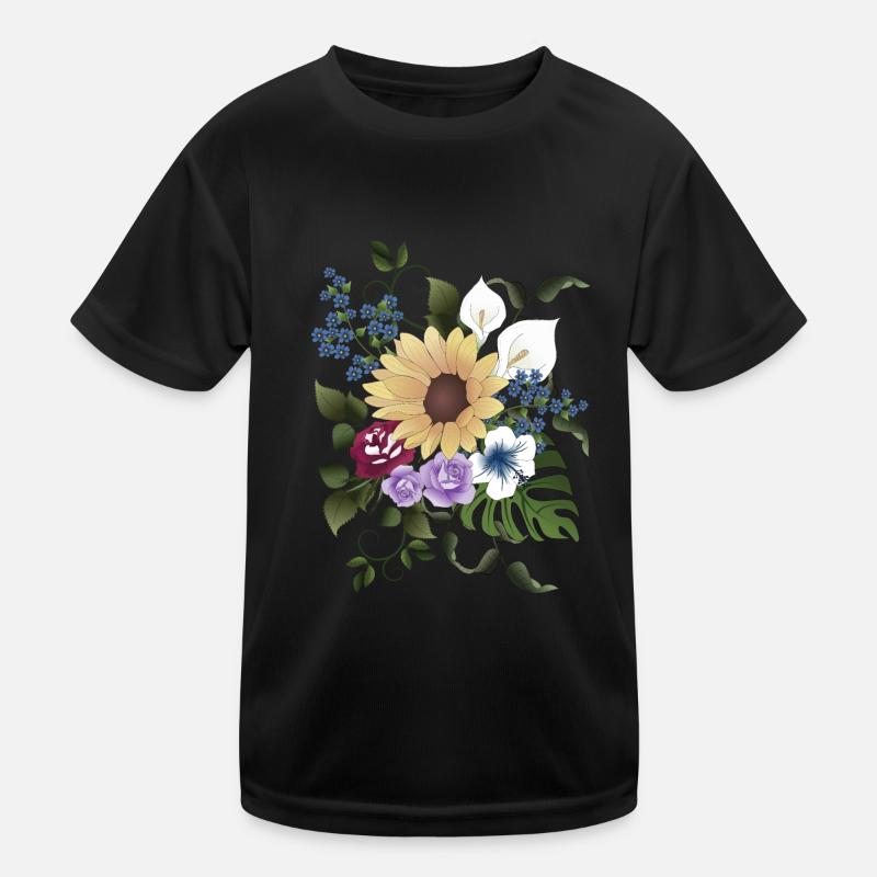 Blütenaragement Kinder Funktions-T-Shirt