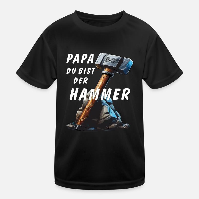 VA-THOR PAPA DU BIST DER HAMMER Kinder Funktions-T-Shirt