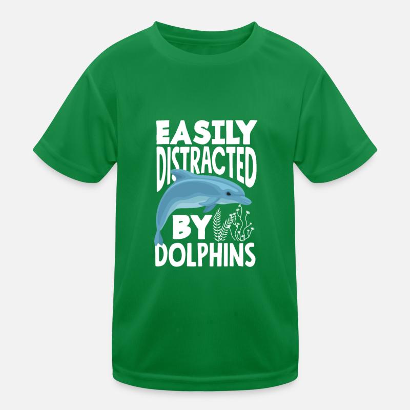 Easily distracted by dolphins Kids Functional T-Shirt