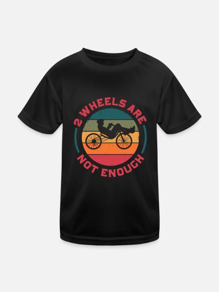 Two Wheels Are Not Enough Three Tired Bike Riding - Kinder Funktions-T-Shirt - Schwarz - Vorne