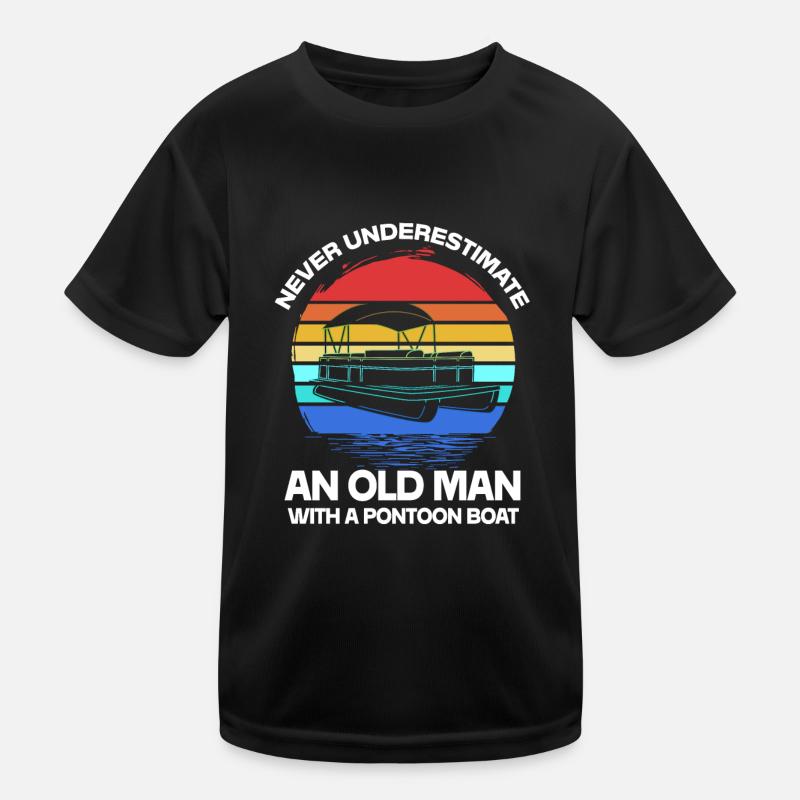 Pontonboot Boot Boote - Kinder Funktions-T-Shirt - Schwarz