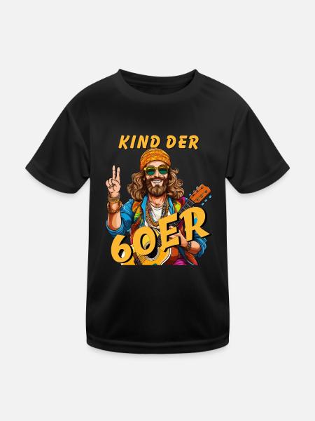 MANN KIND DER 60er - Kinder Funktions-T-Shirt - Schwarz - Vorne