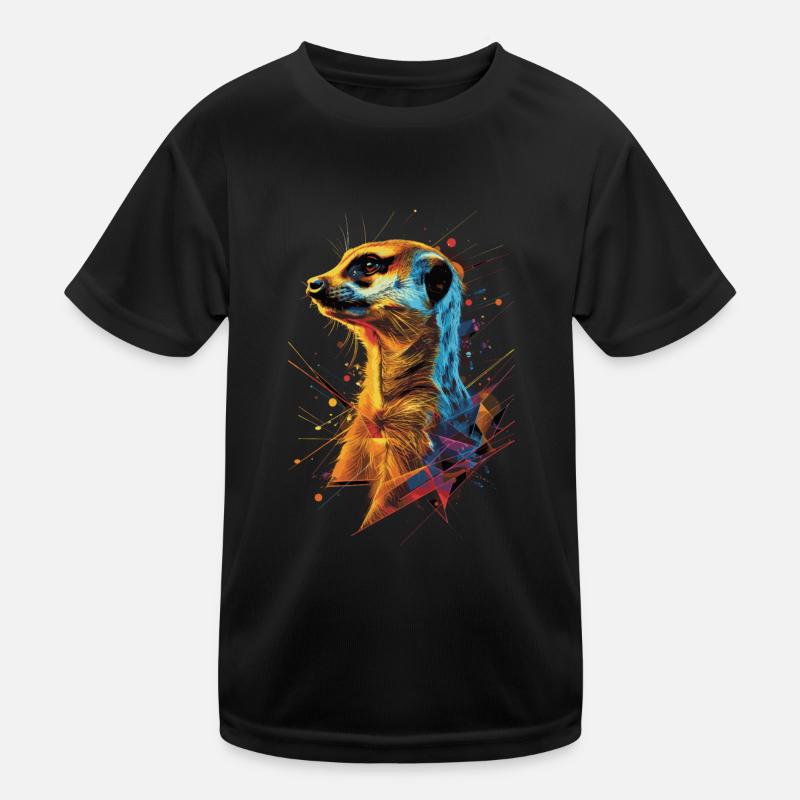Erdmännchen - Kinder Funktions-T-Shirt - Schwarz