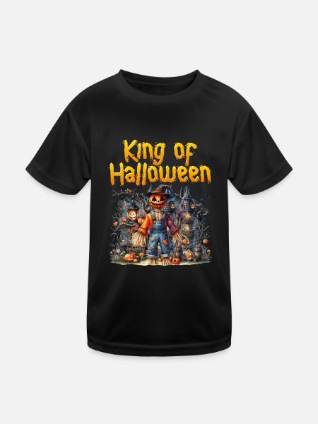 Halloween Kids KING OF HALLOWEEN Funny - Kids Functional T-Shirt - black - Front
