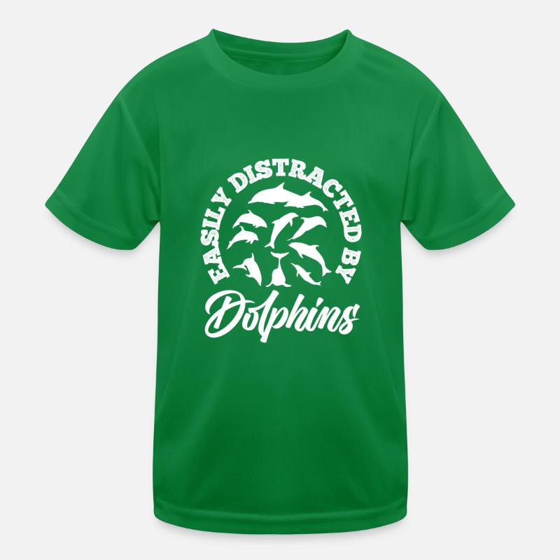 Easily distracted by dolphins Kids Functional T-Shirt