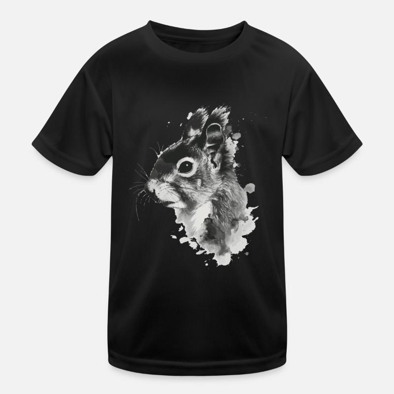 Eichhörnchen - Kinder Funktions-T-Shirt - Schwarz