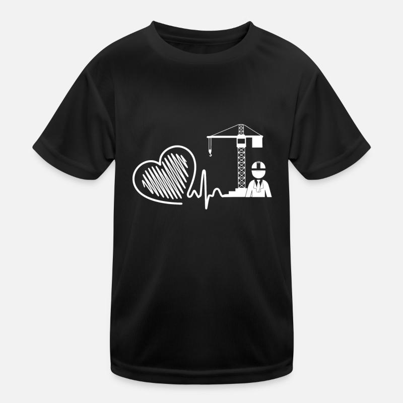 Crane Operator Crane Operator Heartbeat Kids Functional T-Shirt