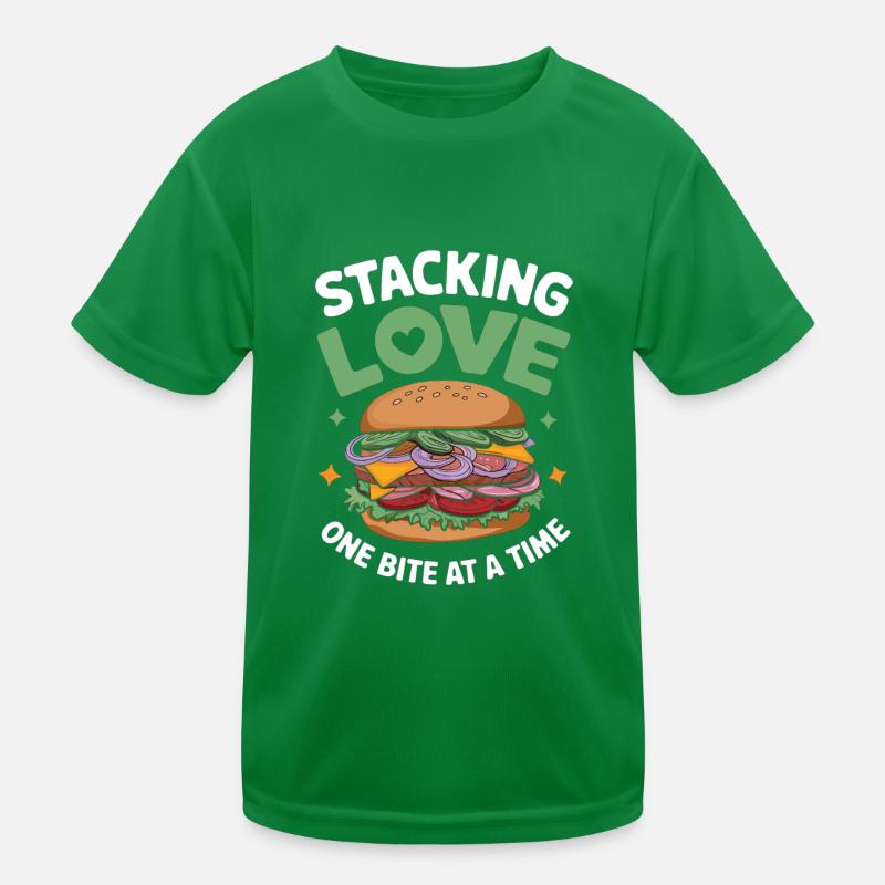Sandwich Saying - Stacking Love One Bite At A Time Kids Functional T-Shirt