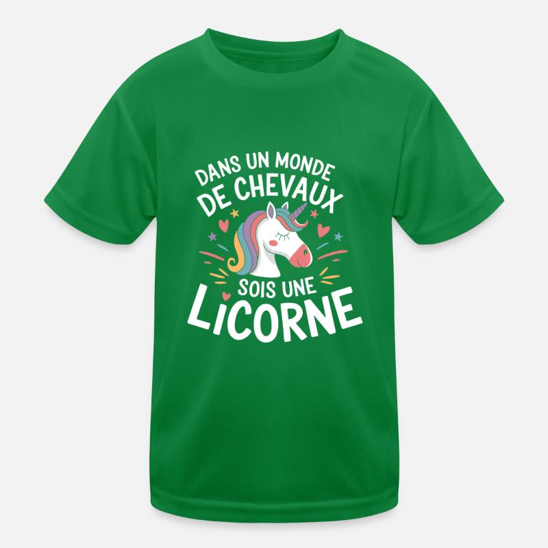 In einer Welt der Pferde Sei ein Einhorn Humor Kinder Funktions-T-Shirt