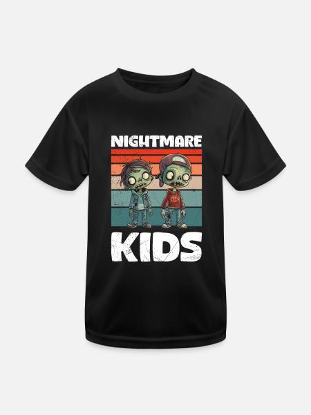 Halloween Party NIGHTMARE KIDS Creepy Zombie - Kids Functional T-Shirt - black - Front