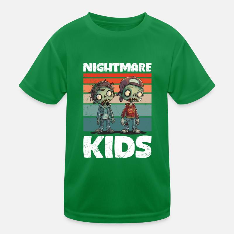 Fête d’Halloween NIGHTMARE KIDS Zombie effrayant T-shirt sport Enfant