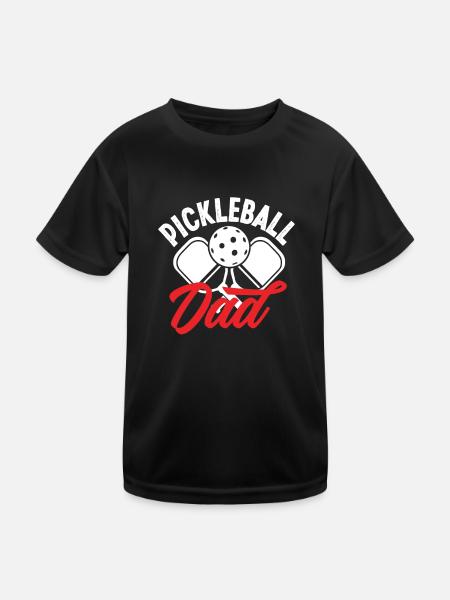 Pickleball Dad Stolzer Papa Auf Dem Spielfeld - Kinder Funktions-T-Shirt - Schwarz - Vorne