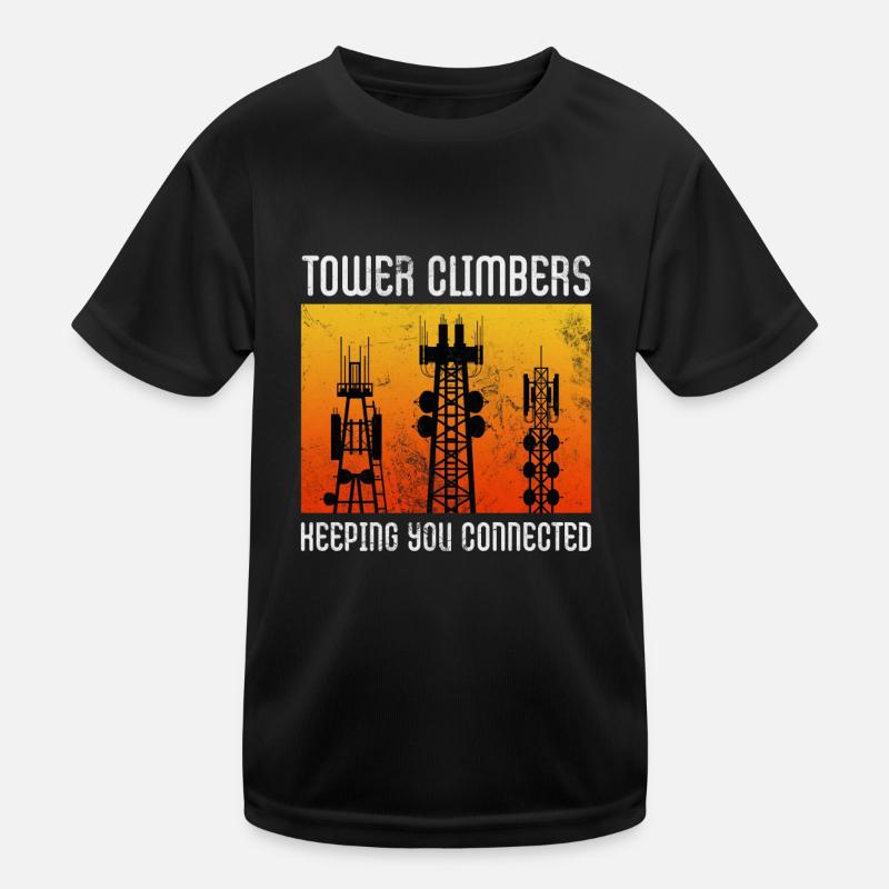 Tower Climbers Keeping You Connected Cell Mast Kids Functional T-Shirt