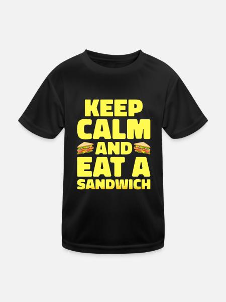 Sandwich Liebhaber Fast Food Liebhaber - Kinder Funktions-T-Shirt - Schwarz - Vorne