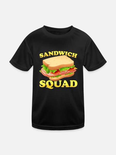 Sandwich Liebhaber Fast Food Liebhaber - Kinder Funktions-T-Shirt - Schwarz - Vorne
