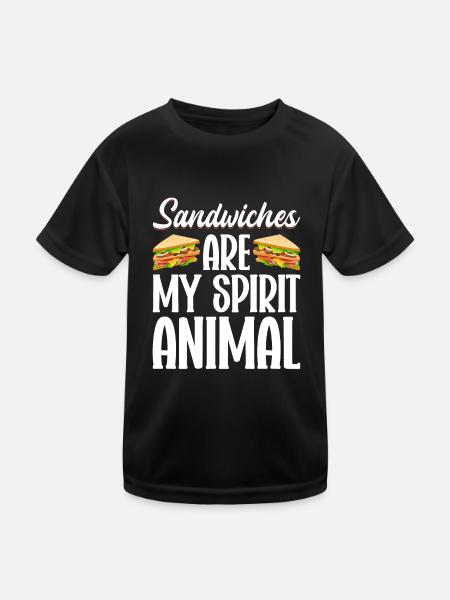 Sandwich Liebhaber Fast Food Liebhaber - Kinder Funktions-T-Shirt - Schwarz - Vorne