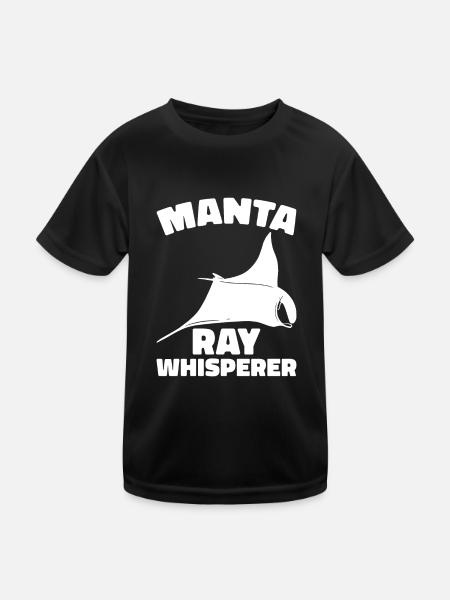 Mantarochen Liebhaber Meerestier Teufelsrochen - Kinder Funktions-T-Shirt - Schwarz - Vorne