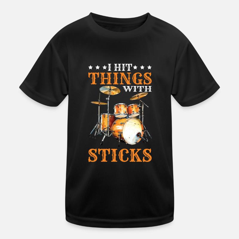 I Hit Things With Sticks 2 - Kinder Funktions-T-Shirt - Schwarz