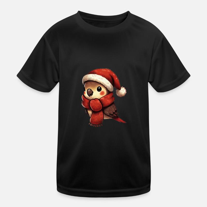 Oiseau de Noël avec chapeau et écharpe T-shirt sport Enfant