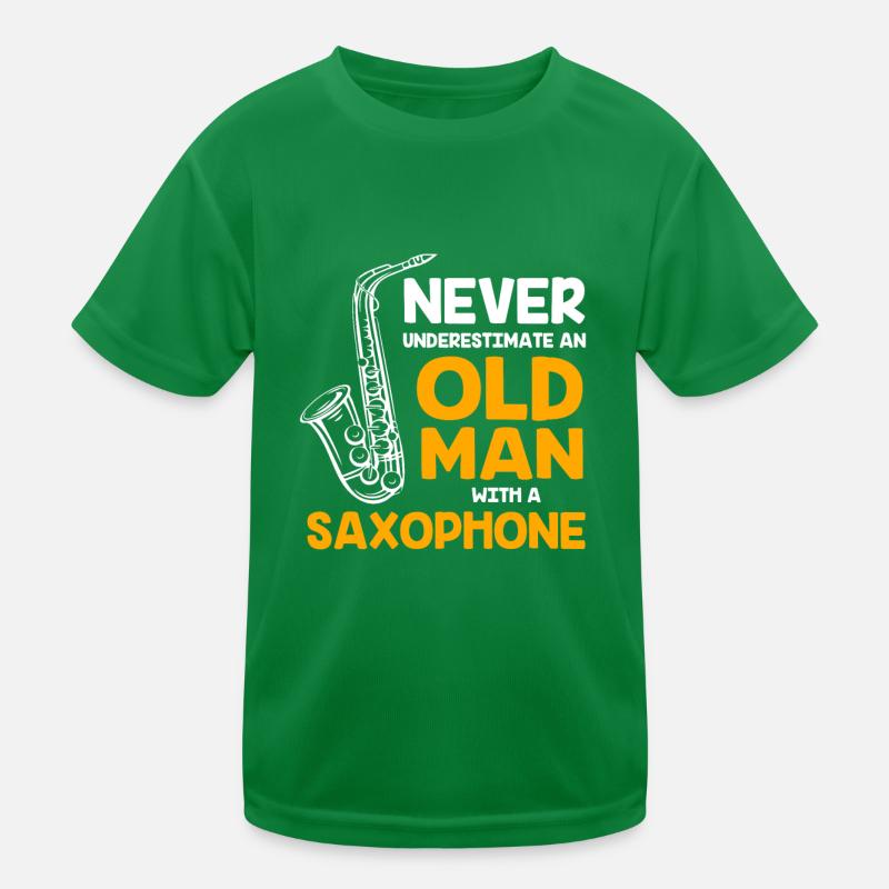 Saxophone Saxophonist Kids Functional T-Shirt