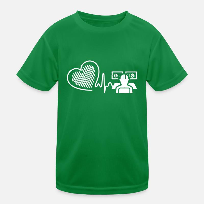 Mechanical Engineer Heartbeat Kids Functional T-Shirt