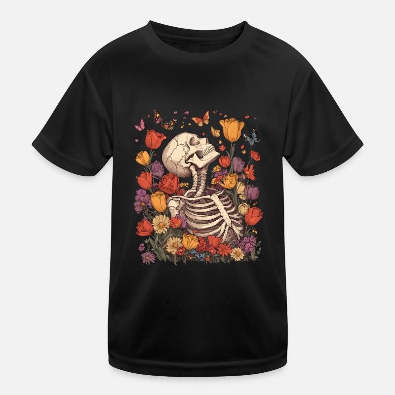 Fleurs squelettes T-shirt sport Enfant