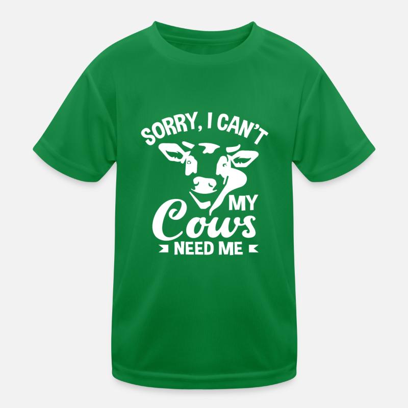 Sorry, my cows need me Kids Functional T-Shirt