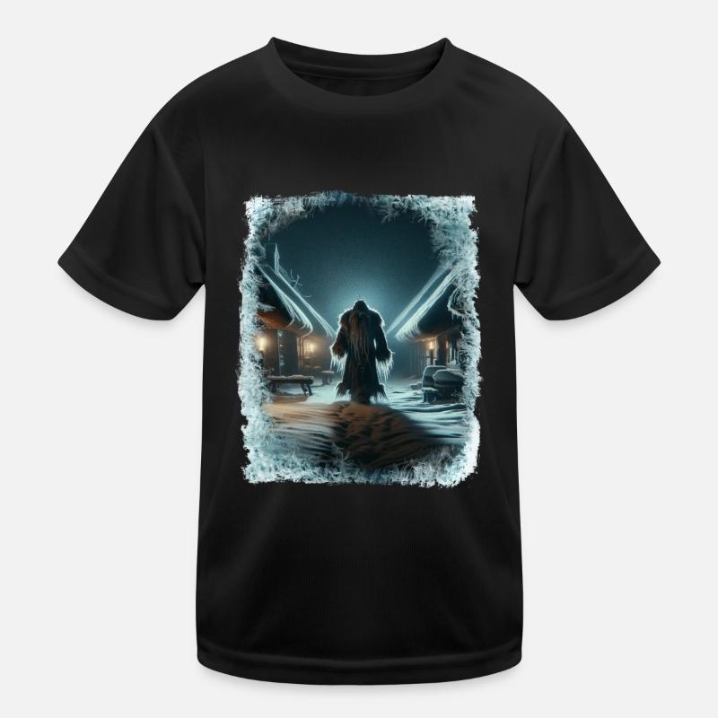 Väterchen Frost spaziert durch das eisige Dorf Kinder Funktions-T-Shirt